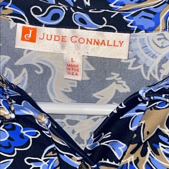 Jude Connally Dress Blue and Black Long Sleeve Patterned - Picture 2 of 4